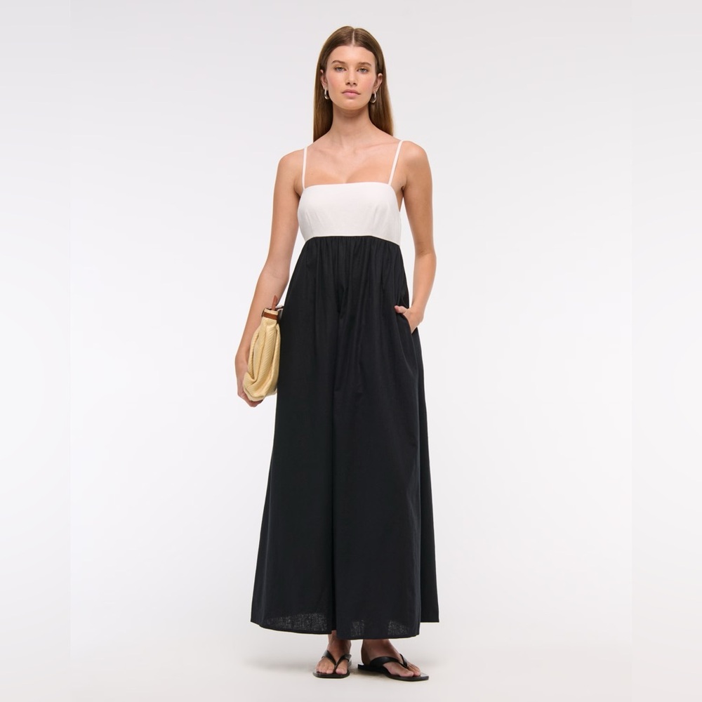 NWT A&F Tie-Back Babydoll Maxi Dress